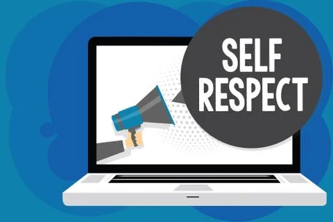 Writing note showing Self Respect. Business photo showcasing Pride and Stock Illustration