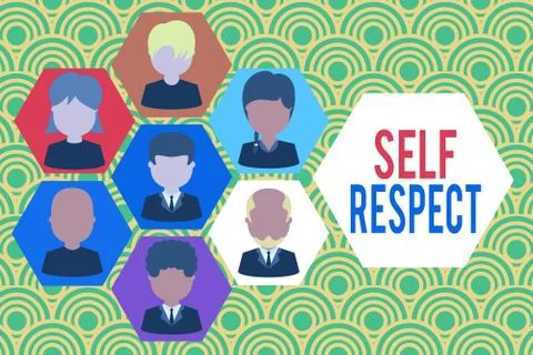 Writing note showing Self Respect. Business photo showcasing Pride and Stock Illustration