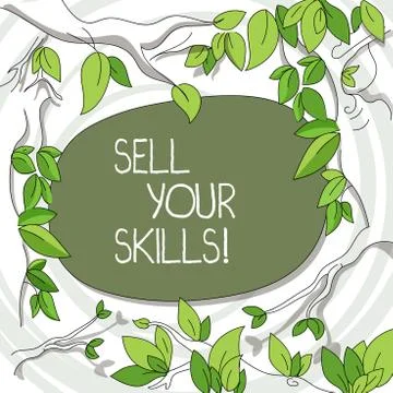 Writing note showing Sell Your Skills. Business photo showcasing make your Illustrazione stock