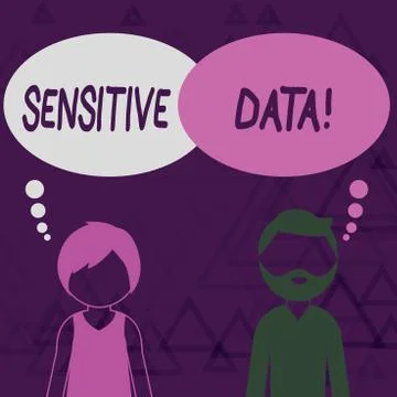 Writing note showing Sensitive Data. Business photo showcasing information that Stock Illustration