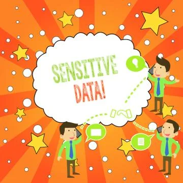 Writing note showing Sensitive Data. Business photo showcasing information that Stock Illustration