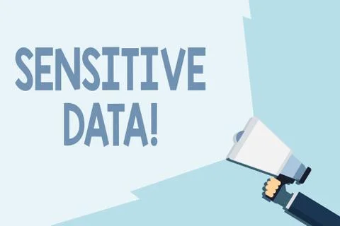 Writing note showing Sensitive Data. Business photo showcasing information that Stock Illustration
