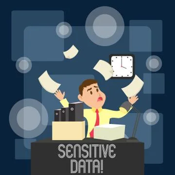 Writing note showing Sensitive Data. Business photo showcasing information that 库存插图