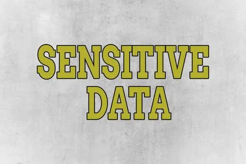 Writing note showing Sensitive Data. Business photo showcasing information that Stock Illustration