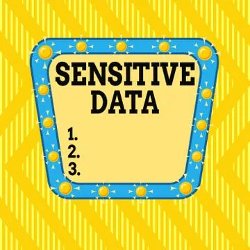 Writing note showing Sensitive Data. Business photo showcasing information that 库存插图
