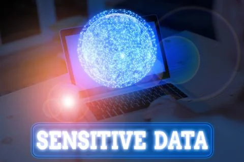 Writing note showing Sensitive Data. Business photo showcasing information that Foto stock