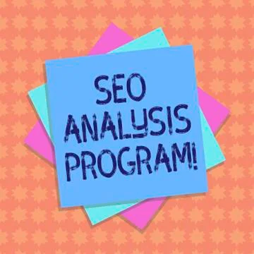 Writing note showing Seo Analysis Program. Business photo showcasing A tool to Stock-Illustration
