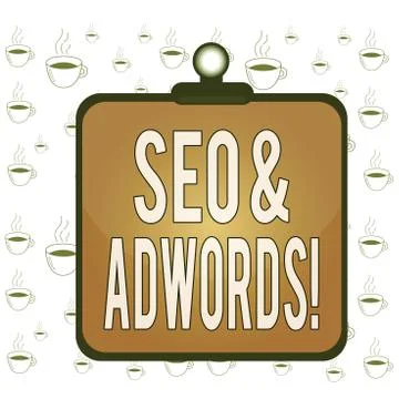 Writing note showing Seo And Adwords. Business photo showcasing they are main Illustration