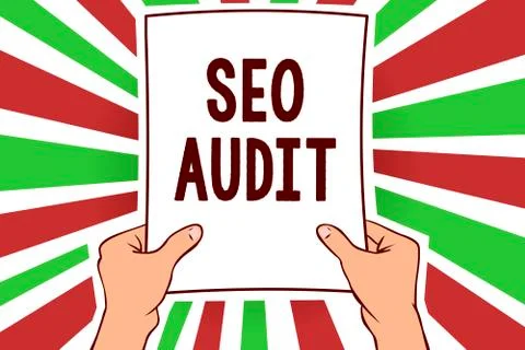 Writing note showing Seo Audit. Business photo showcasing Search Engine Stock Illustration