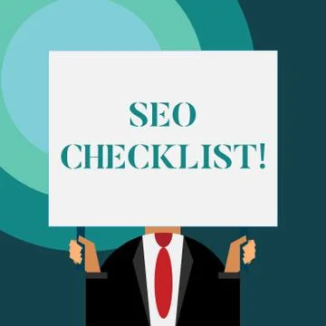 Writing note showing Seo Checklist. Business photo showcasing list of items Stock Illustration