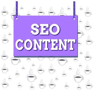 Writing note showing Seo Content. Business photo showcasing creating content Stock Illustration