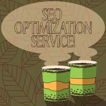 Writing note showing Seo Optimization Service. Business photo showcasing Aim to Stock Illustration