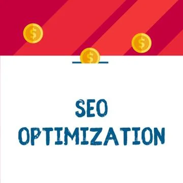 Writing note showing Seo Optimization. Business photo showcasing process of Stock Illustration