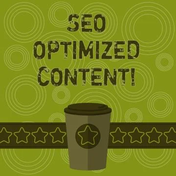 Writing note showing Seo Optimized Content. Business photo showcasing Making Stock Illustration