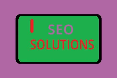 Writing note showing Seo Solutions. Business photo showcasing Search Engine Stock Illustration