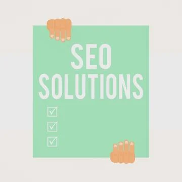 Writing note showing Seo Solutions. Business photo showcasing Search Engine Illustrazione stock