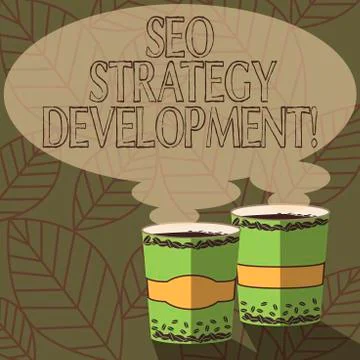 Writing note showing Seo Strategy Development. Business photo showcasing Process Illustrazione stock