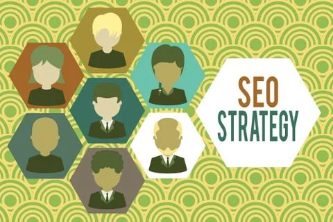Writing note showing Seo Strategy. Business photo showcasing Techniques and Illustrazione stock