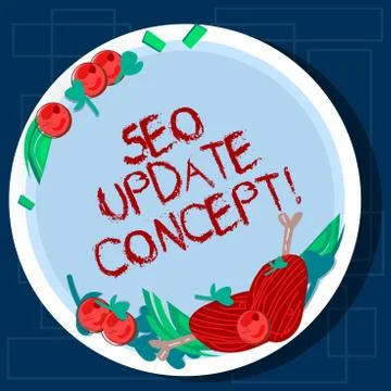Writing note showing Seo Update Concept. Business photo showcasing improve Illustrazione stock