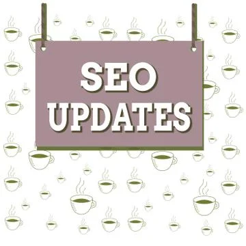 Writing note showing Seo Updates. Business photo showcasing new information or Illustrazione stock