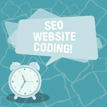Writing note showing Seo Website Coding. Business photo showcasing create site Illustrazione stock