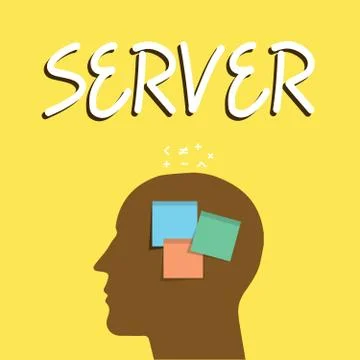Writing note showing Server. Business photo showcasing computer program which 스톡 일러스트