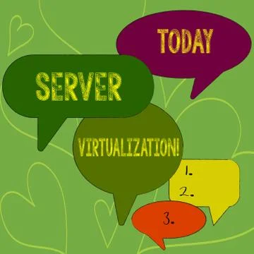 Writing note showing Server Virtualization. Business photo showcasing allow for Stock Illustration