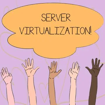 Writing note showing Server Virtualization. Business photo showcasing allow for Stock Illustration