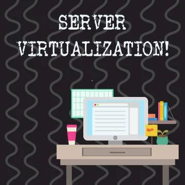 Writing note showing Server Virtualization. Business photo showcasing allow for Stock Illustration