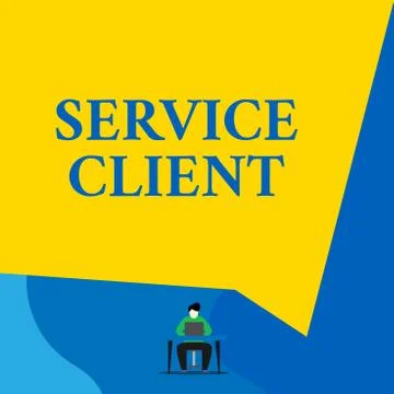 Writing note showing Service Client. Business photo showcasing Dealing with Stock Illustration