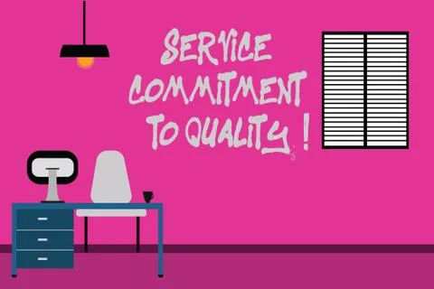 Writing note showing Service Commitment To Quality. Business photo showcasing Stock Illustration