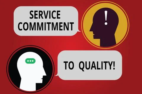 Writing note showing Service Commitment To Quality. Business photo showcasing Illustrazione stock