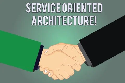 Writing note showing Service Oriented Architecture. Business photo showcasing Illustrazione stock