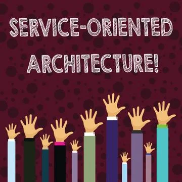 Writing note showing Service Oriented Architecture. Business photo showcasing Stock Illustration