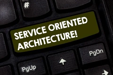 Writing note showing Service Oriented Architecture. Business photo showcasing 스톡 사진