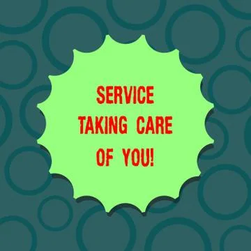 Writing note showing Service Taking Care Of You. Business photo showcasing Stock Illustration