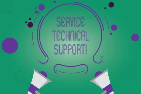 Writing note showing Service Technical Support. Business photo showcasing Stockillustratie