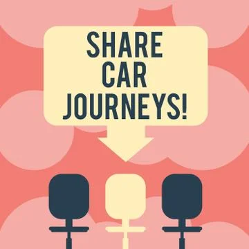 Writing note showing Share Car Journeys. Business photo showcasing when two or Stock Illustration
