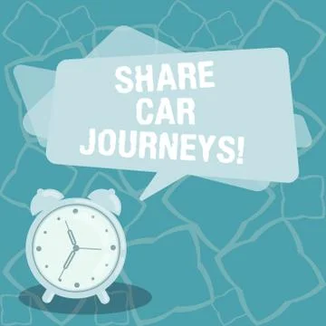 Writing note showing Share Car Journeys. Business photo showcasing when two or Stock Illustration