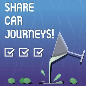 Writing note showing Share Car Journeys. Business photo showcasing when two or Stock Illustration