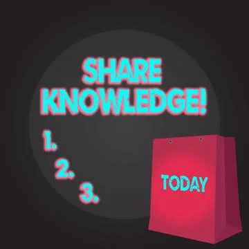 Writing note showing Share Knowledge. Business photo showcasing exchanged among Stock Illustration