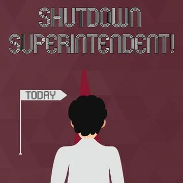 Writing note showing Shutdown Superintendent. Business photo showcasing demon イラスト素材