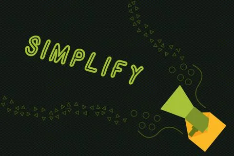 Writing note showing Simplify. Business photo showcasing make something simpler 스톡 일러스트