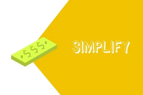 Writing note showing Simplify. Business photo showcasing make something simpler 스톡 일러스트