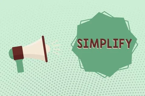 Writing note showing Simplify. Business photo showcasing make something simpler Stockillustratie