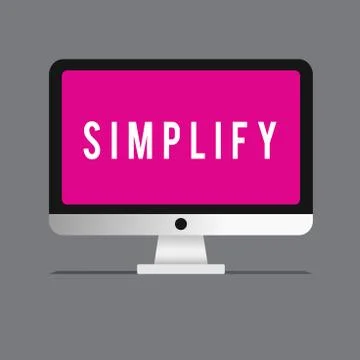 Writing note showing Simplify. Business photo showcasing make something simpler Stock Illustration