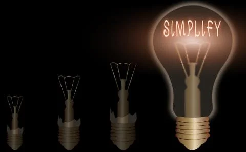 Writing note showing Simplify. Business photo showcasing make something simpler 스톡 일러스트
