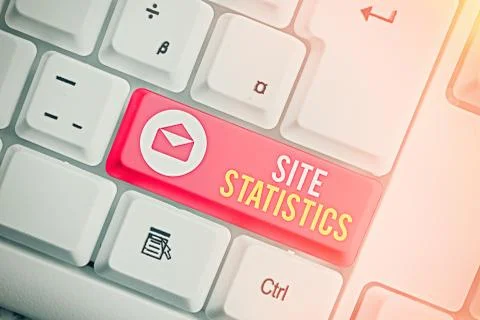 Writing note showing Site Statistics. Business photo showcasing measurement of Stock Photos