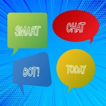 Writing note showing Smart Chat Bot. Business photo showcasing Artificial Stock Illustration