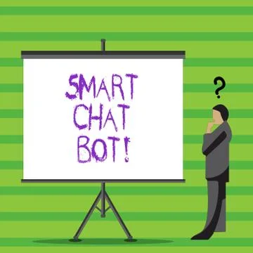 Writing note showing Smart Chat Bot. Business photo showcasing Artificial Stock Illustration